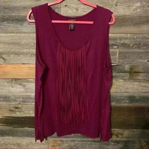 Catherine’s Fringe Sleeveless 2X Shirt